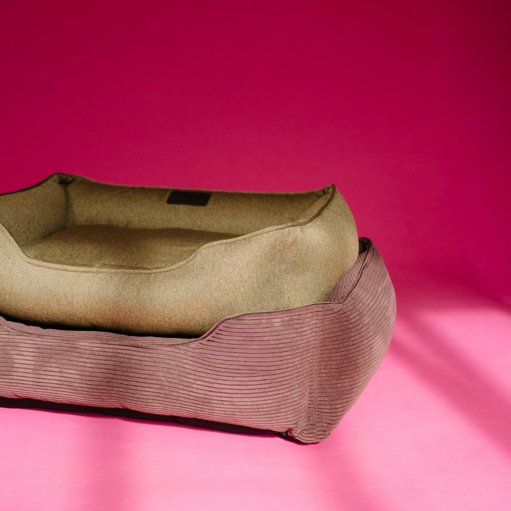 Chester & Lee | Fancy Corduroy Sleeper Dog Bed Brown