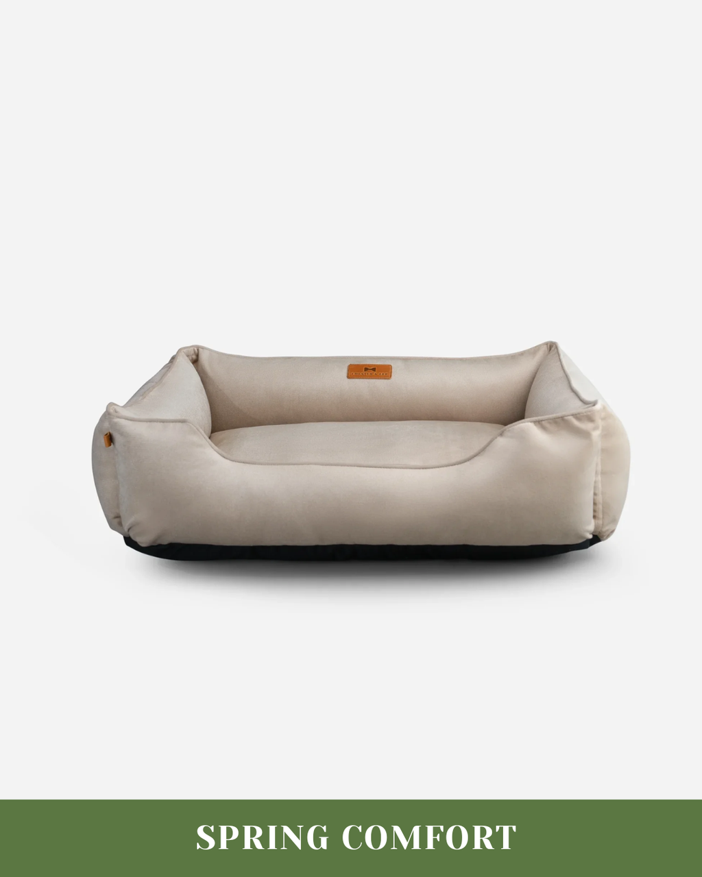Chester & Lee | Classic Velvet Sleeper Dog Bed Beige