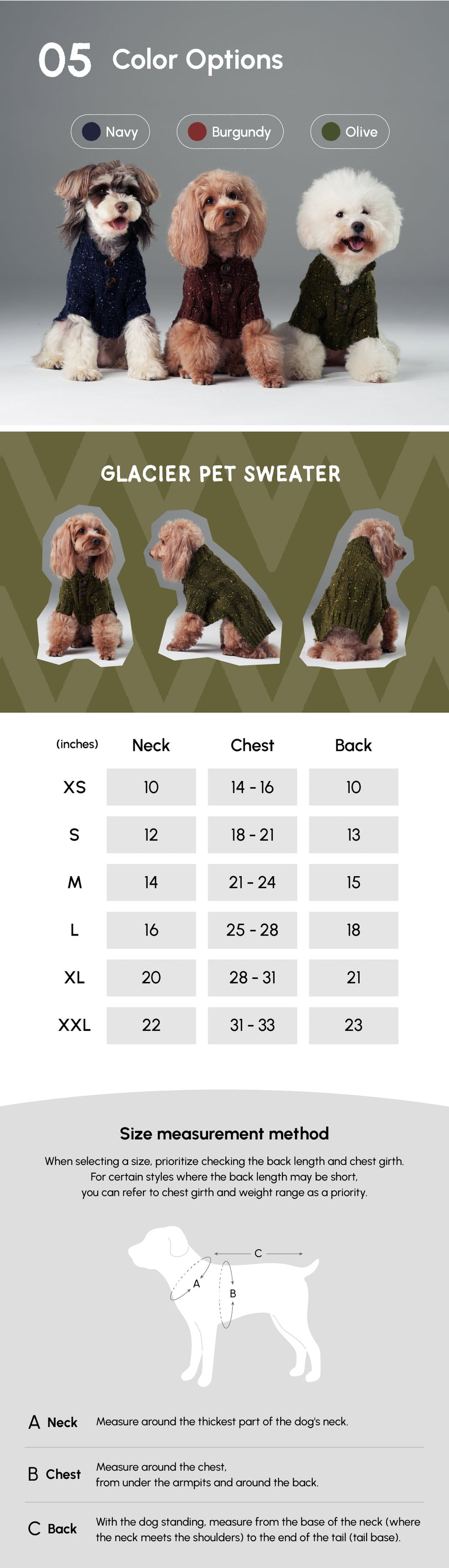 GLACIER PET SWEATER - OLIVE GREEN