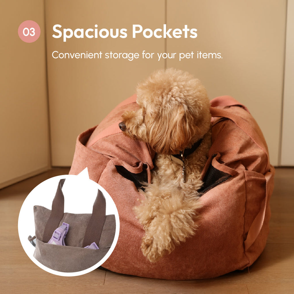 Puff Guard Dog Car Seat - Pink