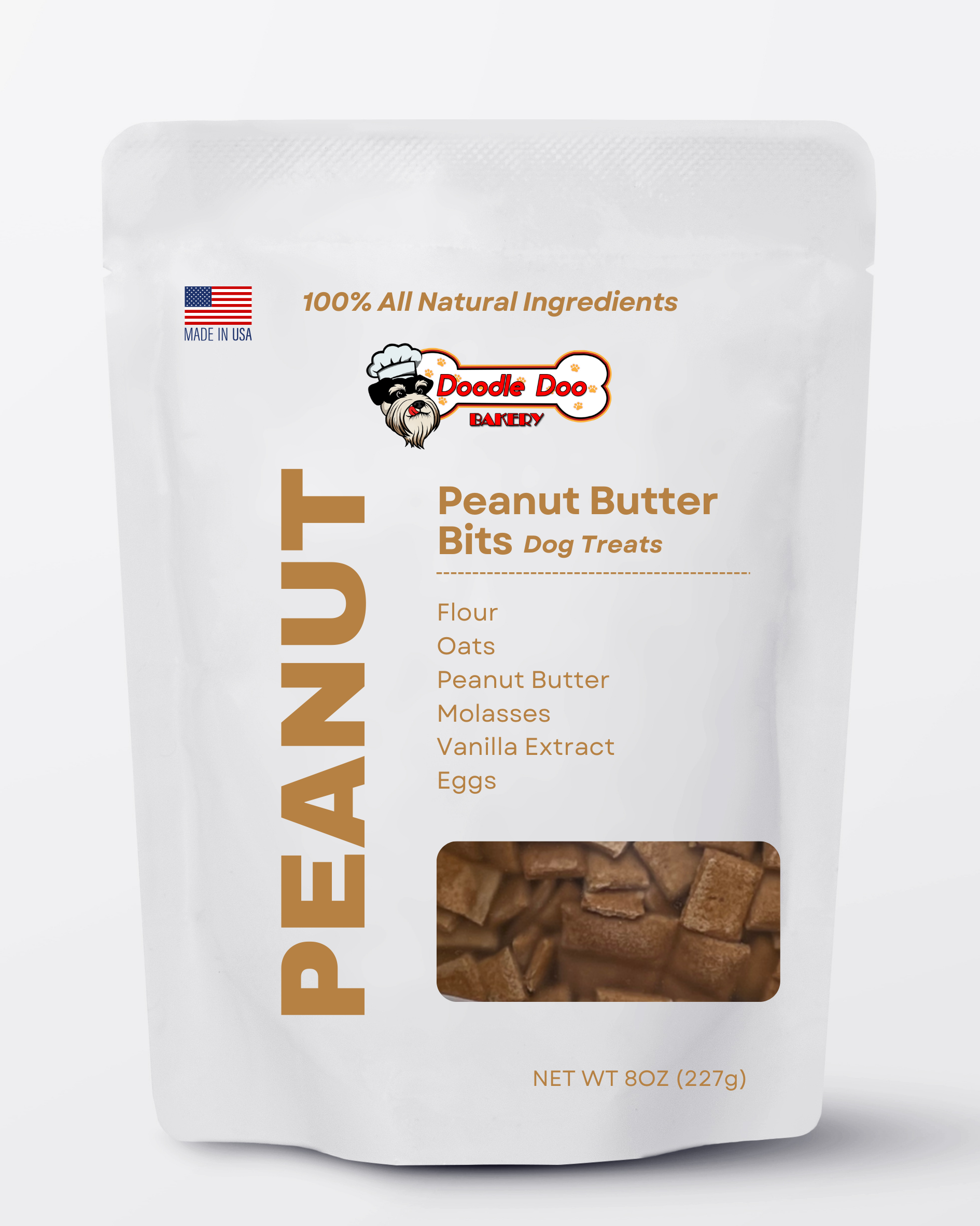 Homemade Dog Treats - 🥜 Peanut Butter Bits Dog Biscuits 1/2lb